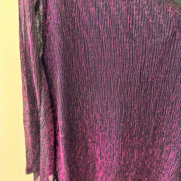 NWT Bilike Jomex SZ XL 3/4 Sleeve Glitter Blouse Double Layer Womens Tunic Top - Picture 4 of 14
